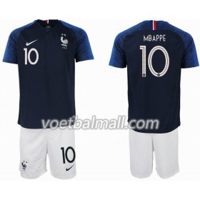 Goedkope Frankrijk MBAPPE 10 2 star Kids Thuistenue WK voetbal 2018